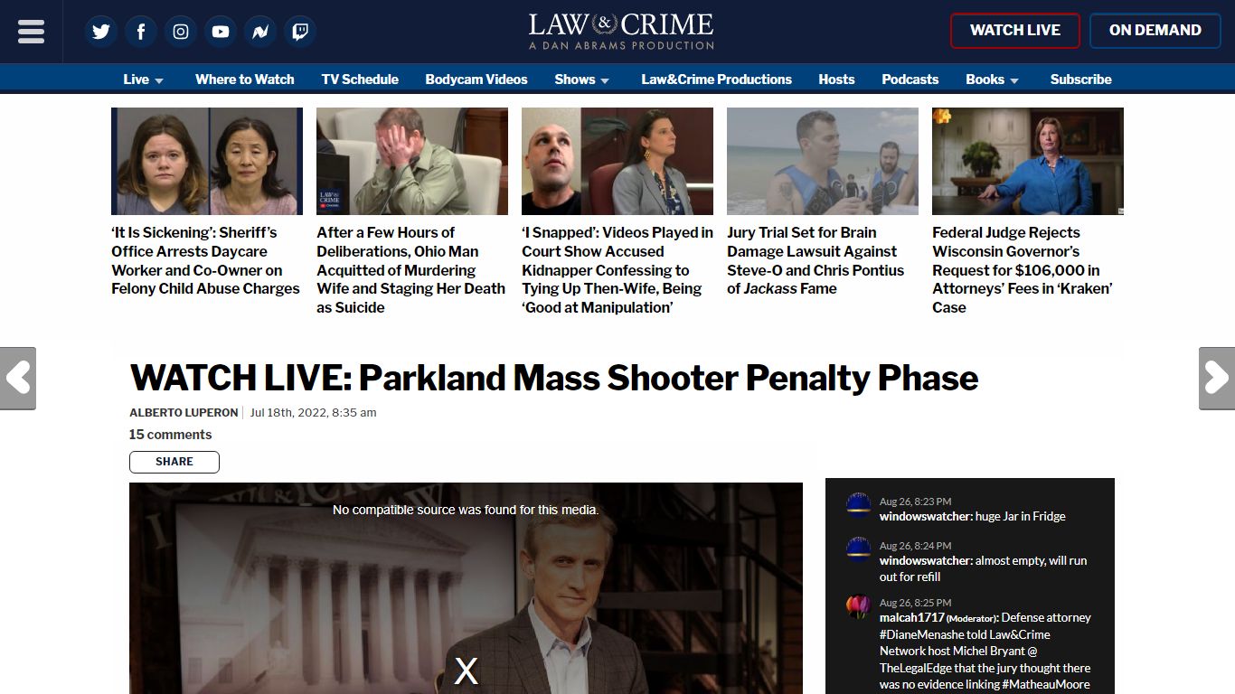 WATCH LIVE: Parkland Mass Shooter Penalty Phase - Law & Crime